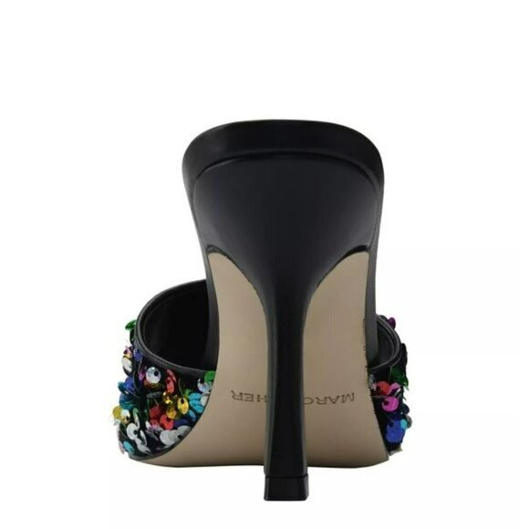 NWT MARC FISHER Women's Danria Sequin Stiletto Heel Sandals Dress Slip-on Heels - Picture 5 of 8